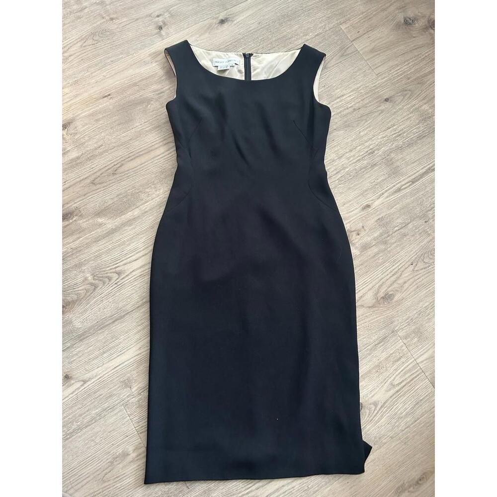 Maggy London Sheath Dress Sleeveless Career Cocktail Size 8 Black